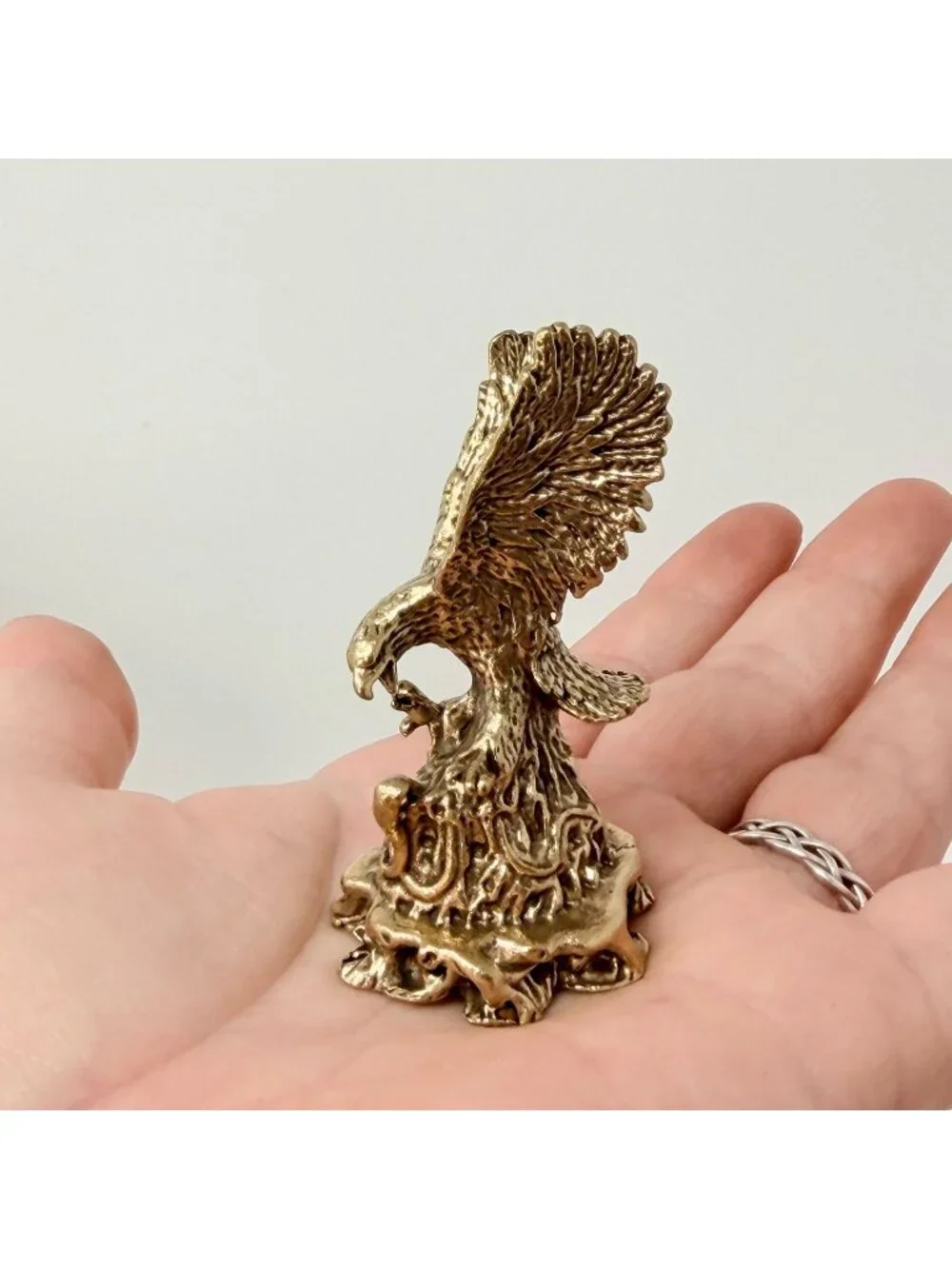 Brass Eagle Spirit Animal Figurine Strength Freedom Vision Protection Talisman‎
